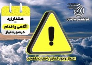 هشدار جوی سطح زرد / بارش شدید و وزش باد در ارتفاعات