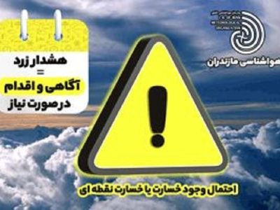 هشدار جوی سطح زرد / بارش شدید و وزش باد در ارتفاعات