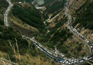 ترافیک در محور رشت به قزوین سنگین است