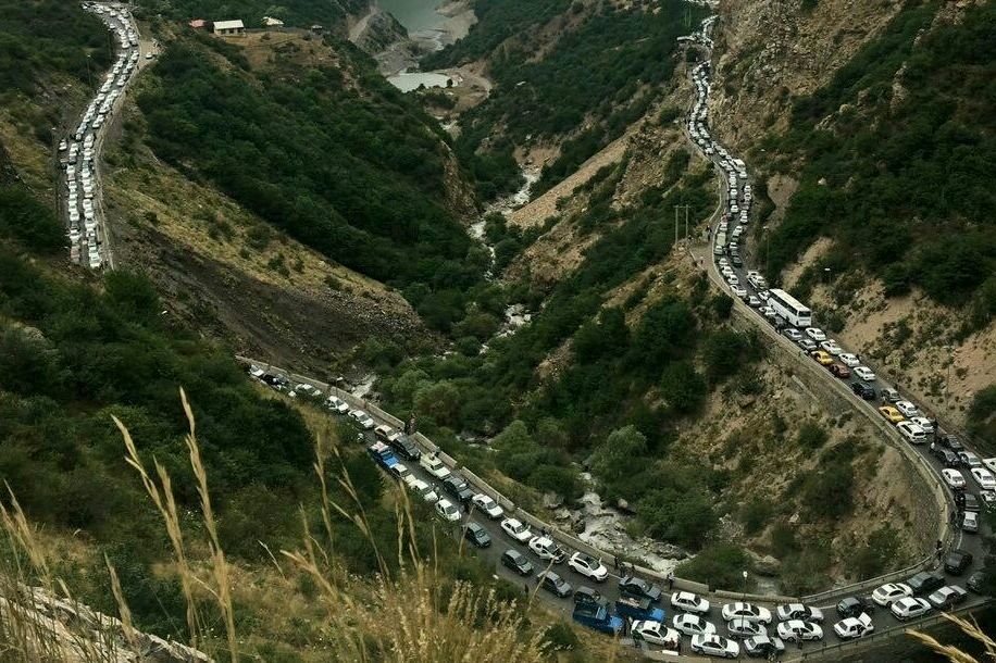 ترافیک در محور رشت به قزوین سنگین است