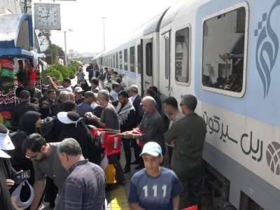 عزیمت ۴۰۰ زائر مازندرانی اربعین با قطار از ساری