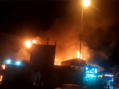 آتشسوزی مهیب در جاده بابل – قائمشهر / چند واحد تجاری در کام آتش