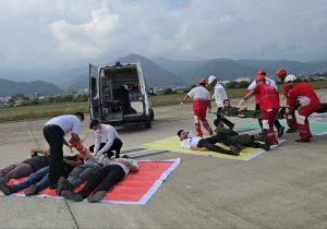 تمرین اضطراری فرودگاه رامسر با شبیه‌سازی حادثه هوایی برگزار شد
