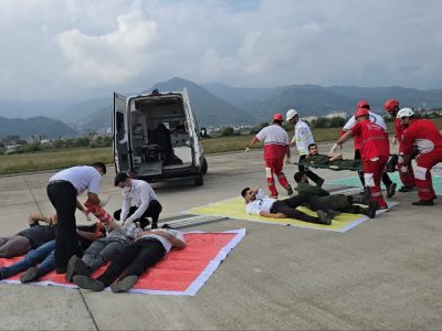 تمرین اضطراری فرودگاه رامسر با شبیه‌سازی حادثه هوایی برگزار شد