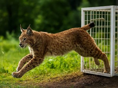 نجات گربه وحشی از تله مرگ در خمام