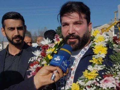 قهرمان پاورلیفتینگ آسیا در آغوش مردم سرخ رود