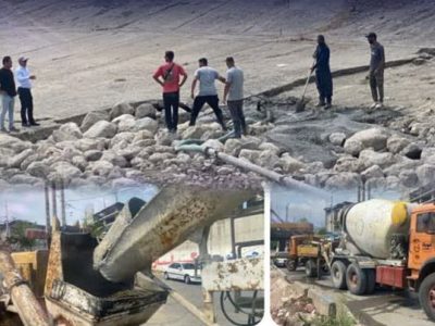 اتمام عملیات ترمیم و بهسازی برید عرضی پل کاظم‌رود