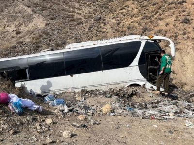 واژگونی اتوبوس در محور هراز