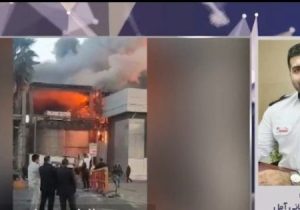 حریق انبار کارتن کاله آمل ناشی از جوشکاری