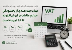 ۲۸ تیر آخرین مهلت بهره مندی از بخشودگی جرایم مالیاتی